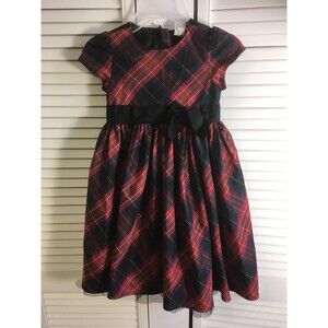 Gap Plaid Red Blue & Black Holiday Dress Size 5 toddler